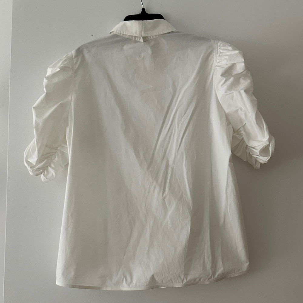 kate spade White Puff Sleeve Button-Up Blouse - Picture 3 of 3